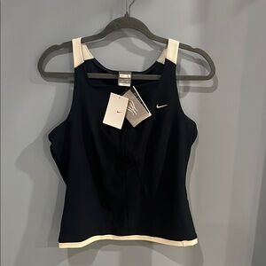 Nike Deep Navy Blue and White Tank Top L(12-14) Girls